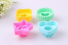 yueton Double-faced Geometric Shape Flower, Moon, Star, Heart Sandwich, Sushi, Bread, Rice, Fruit, Biscuit Mold... N2