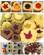 yueton Double-faced Geometric Shape Flower, Moon, Star, Heart Sandwich, Sushi, Bread, Rice, Fruit, Biscuit Mold... N5