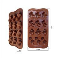 Seedan Silicone Gel Non-stick Chocolate Candy Baking Mold Ice Cube (12 Cavity, Dinosaur Shape, Chocolate) N3