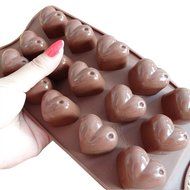 Seedan Silicone Gel Non-stick Chocolate Candy Baking Mold Ice Cube (12 Cavity, Dinosaur Shape, Chocolate) N5