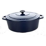 Chasseur 7.25-quart Blue French Enameled Cast Iron Oval Dutch Oven