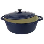 Chasseur 7.25-quart Blue French Enameled Cast Iron Oval Dutch Oven N2