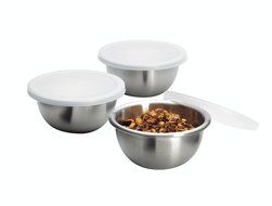 Anchor Hocking 3-Piece Nesting Pinch Bowls with Lids, Stainless Steel