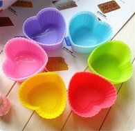 Tosangn 12pcs Standard Size Colorful Silicone Muffin Cup Liners Baking Cupcake Molds (Type D) N11