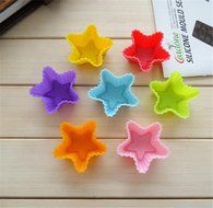 Tosangn 12pcs Standard Size Colorful Silicone Muffin Cup Liners Baking Cupcake Molds (Type D) N20