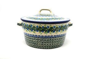 Polish Pottery Baker - Round Covered Casserole - Ivy Trail