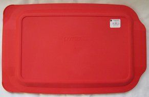 Pyrex Red Plastic Lid for 4 Quart (4.8 Quart Outside Measurement) Oblong Baking Dish