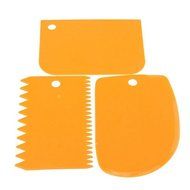 3 pcs/set Different Shapes Baking Spatulas Plastic Baking Spatulas Cream Scraper Reusable Cake Scraper Smoother... N2
