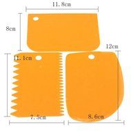 3 pcs/set Different Shapes Baking Spatulas Plastic Baking Spatulas Cream Scraper Reusable Cake Scraper Smoother... N3