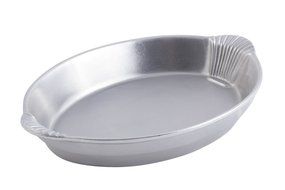 Bon Chef 2078 Aluminum Shell Design Oval Casserole, 4 quart Capacity, 17" Length x 12" Width x 2-1/2" Height,...