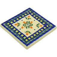 Ceramika Bona H9256F Polish Pottery Ceramic Tile Hand Painted, 4-Inch