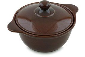 Polish Pottery Baker with Cover with Handles 11-inch Brown N4