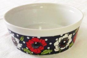 Vintage 1960's Georges Briard Ovenware Casserole Dish - Polka Poppy (6.5" Wide)