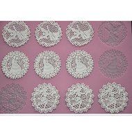 FOUR-C Baking Tools Embossing Silicone Pad Lace Cake Mat for Decoration Color Pink