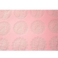 FOUR-C Baking Tools Embossing Silicone Pad Lace Cake Mat for Decoration Color Pink N3