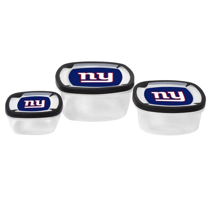 NFL New York Giants Nesting Square Containers, 7.2-Cup; 3.5-Cup; 2.1-Cup, 3-Piece