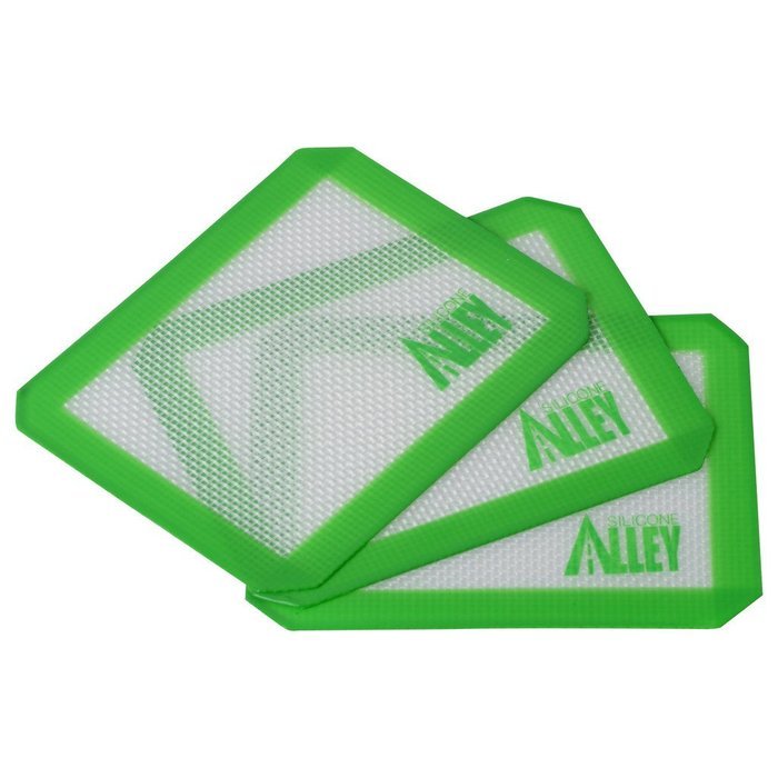Silicone Alley, 3 Non-stick Silicone Mat Pad, Small Rectangle 5 X 4 Inch, Green N4