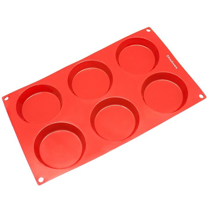 Freshware SL-130RD 8-Cavity Silicone Round Cookie, Chocolate, Candy and Gummy Mold N4