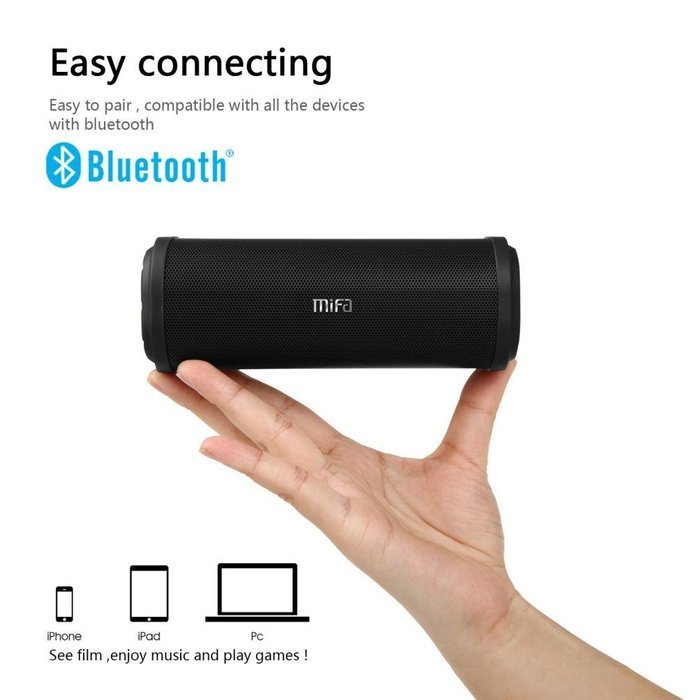 Swizze MIFA F5 Waterproof Bluetooth Speaker Portable Outdoor Dustproof Stereo Speaker Pure Sound For Smartphones... N22