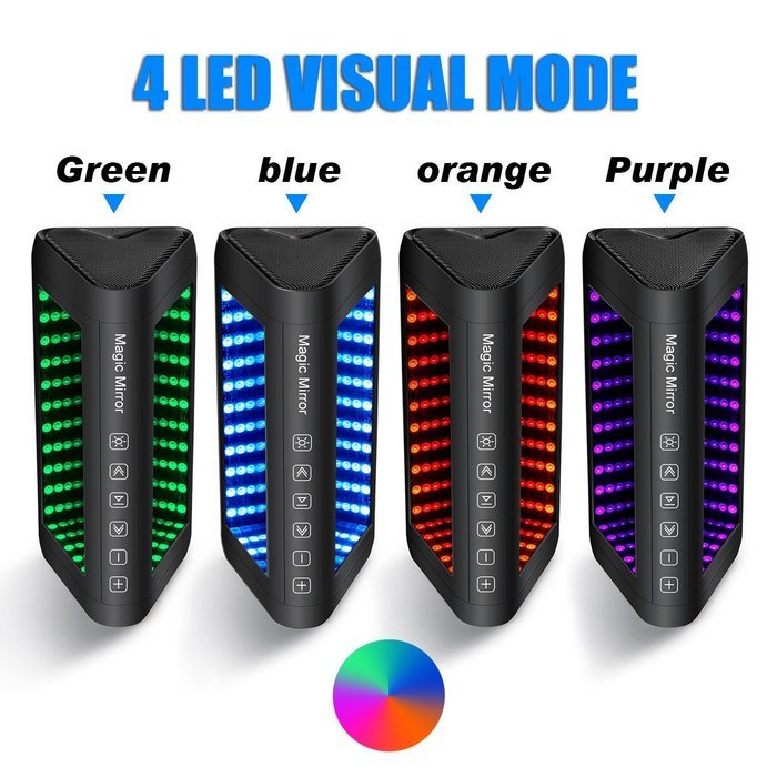 LED Bluetooth Speaker, ELEGIANT Portable Wireless Speaker with 3D Magic Mirror Design, Hands-free Calling with... N2