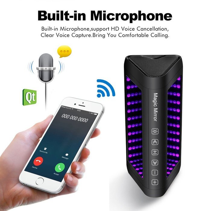 LED Bluetooth Speaker, ELEGIANT Portable Wireless Speaker with 3D Magic Mirror Design, Hands-free Calling with... N3