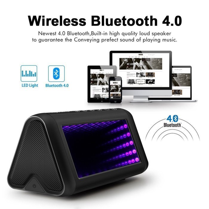 LED Bluetooth Speaker, ELEGIANT Portable Wireless Speaker with 3D Magic Mirror Design, Hands-free Calling with... N4