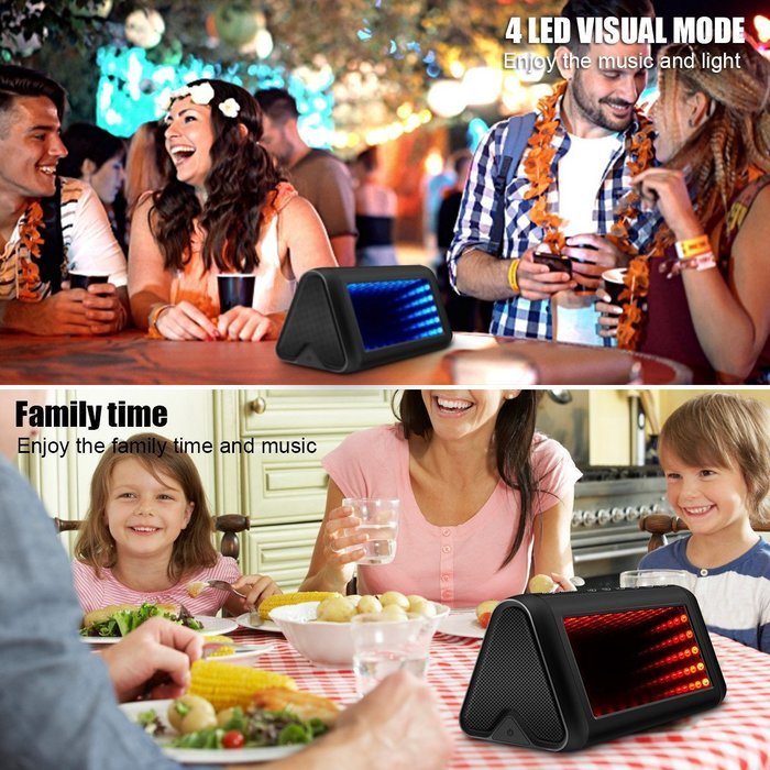 LED Bluetooth Speaker, ELEGIANT Portable Wireless Speaker with 3D Magic Mirror Design, Hands-free Calling with... N7