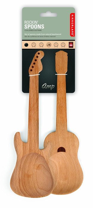 Kikkerland Rockin Wooden Spoons, Set of 2 N2
