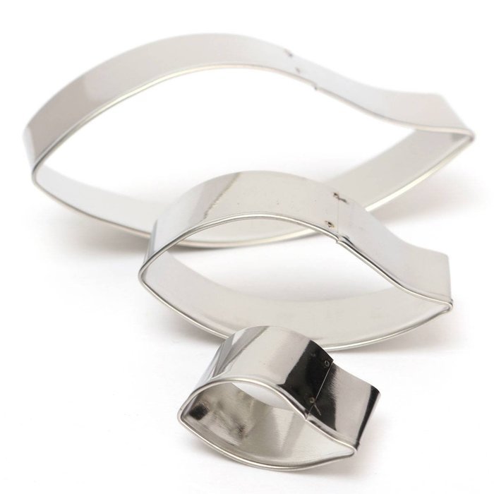 KINGSO 3pcs Leaves Shape Stainless Steel Cake Baking Cookie Cutter Set N2