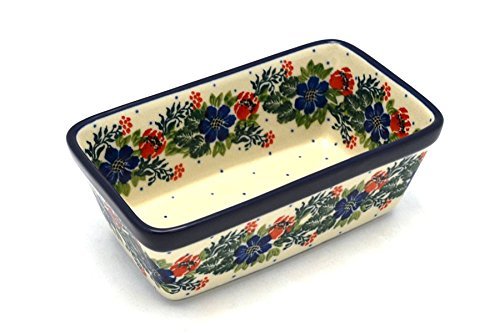 Polish Pottery Baker - Mini Loaf Pan - Garden Party
