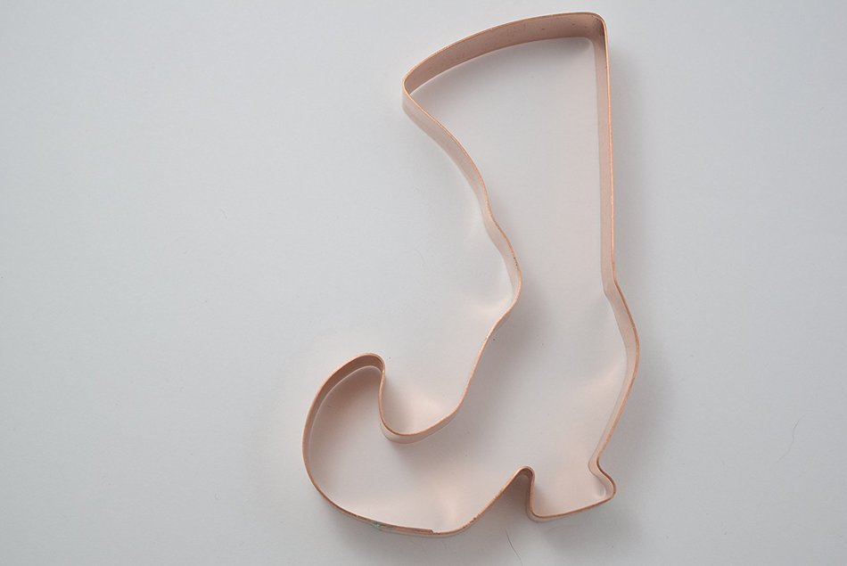 Curly Toe Witch Boot Halloween Copper Cookie Cutter N3