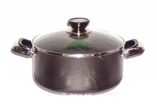 Non-Stick Aluminum 2 Handle Cooking Sauce Pot w/ Glass Lid - 18 Cm 2.5 QT