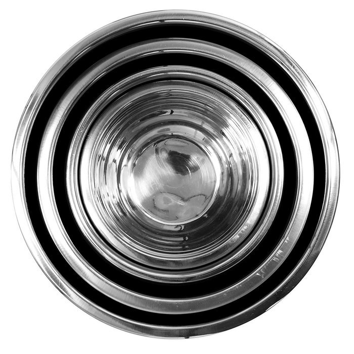 Stainless Steel German Mixing Bowls / Food Storage Containers in Set of 4 with Lids and Non-Skid Silicone Base N4