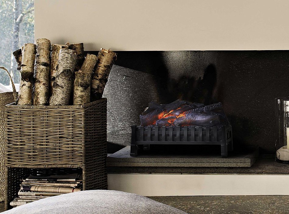 Homestar ZSLG23 Electric Crackling Log Set, 22.8" x 9.65" x 13.8", Black N2