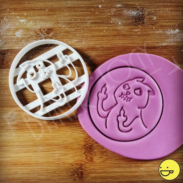MATURE: Angry Cat Says Fuck You Cookie Cutter N2