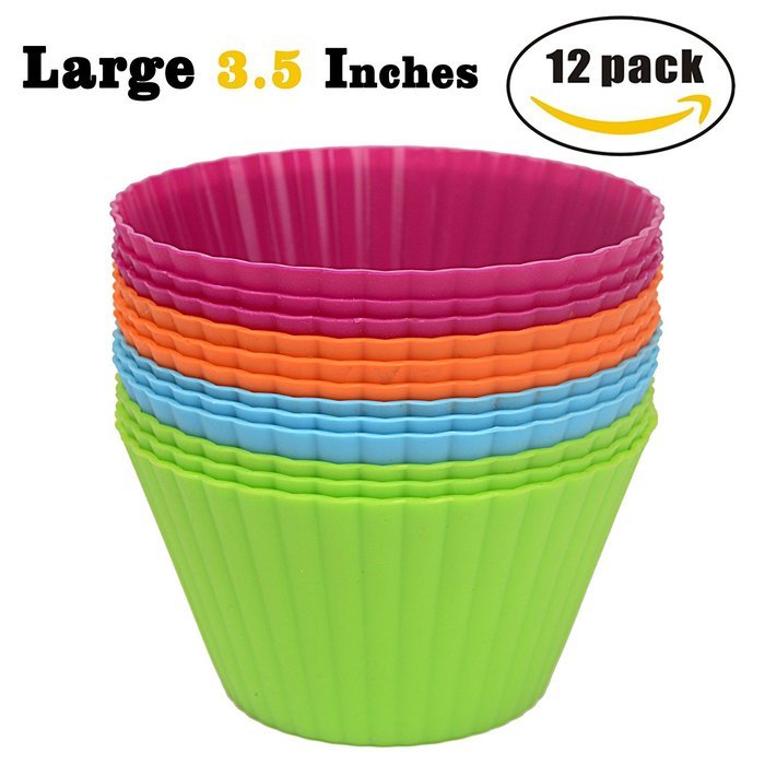 Webake Silicone Baking Cups, Cupcake Liners, Muffin Cups (12-pack, Star)