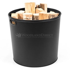 Black Steel Log Bucket - 16 inch N2