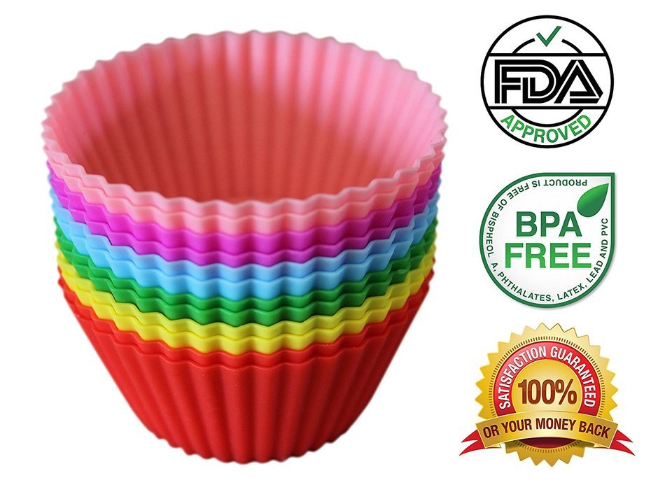 Silicone Baking Cups / Cupcake Liners / Muffin Cups | Superior Quality | No BPA | Ebook Included N2