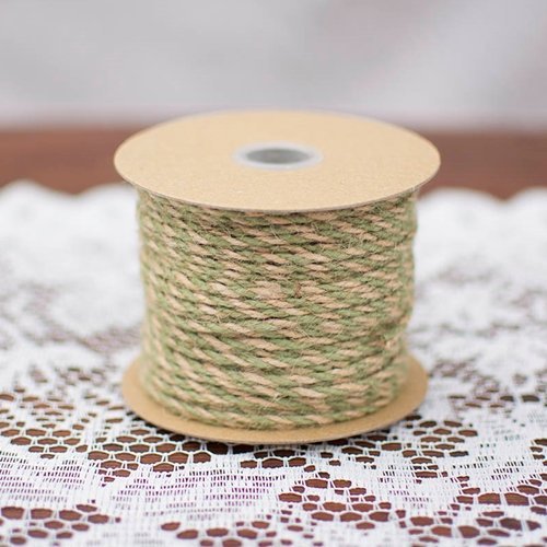 2 Pack-Bakers Twine, Twisted Jute Yarn, 50 Yards, Natural & Light Green