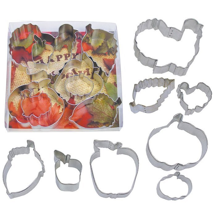 Thanksgiving Tin Cookie Cutter 8 Pc Set L1931