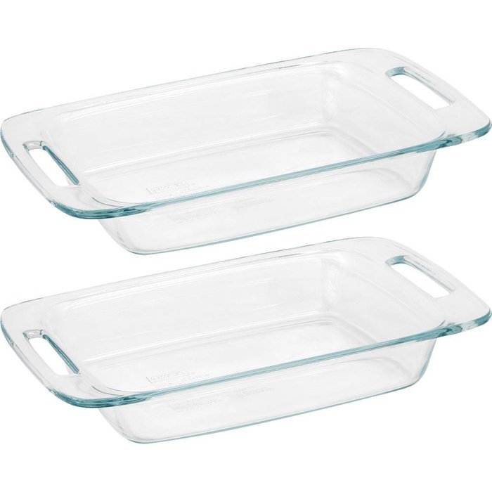 Pyrex Easy Grab 2-Piece Oblong Glass Bakeware Dishes free image download