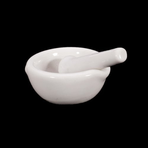 Mixing Porcelain 6ml White Pestle Mortar and Grinding Bowl Set N2