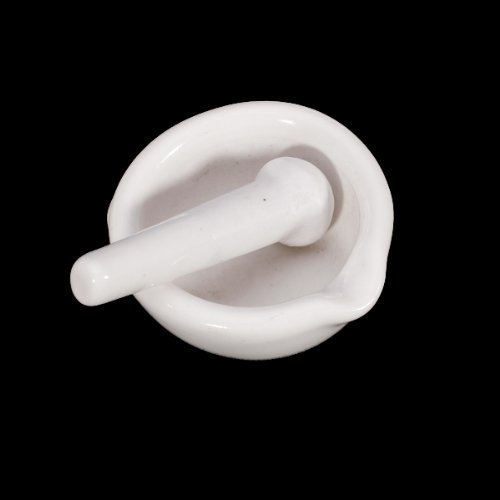 Mixing Porcelain 6ml White Pestle Mortar and Grinding Bowl Set N7