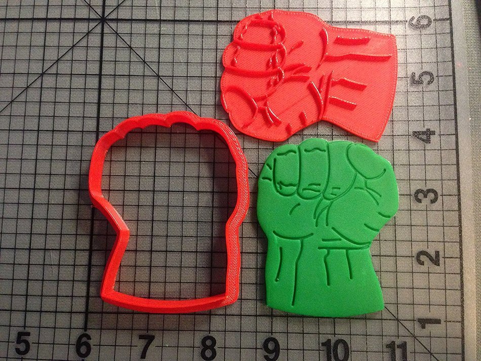 Hulk Fist Cookie Cutter and Stamp (2 inch) N2