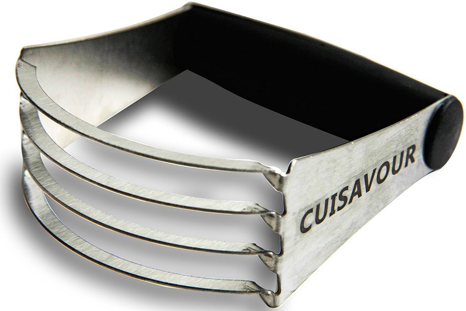 Cuisavour Pastry Scraper & Dough Blender Cutter Set - Stainless Steel with Ergonomic Rubber Grips - Bench Knife... N3