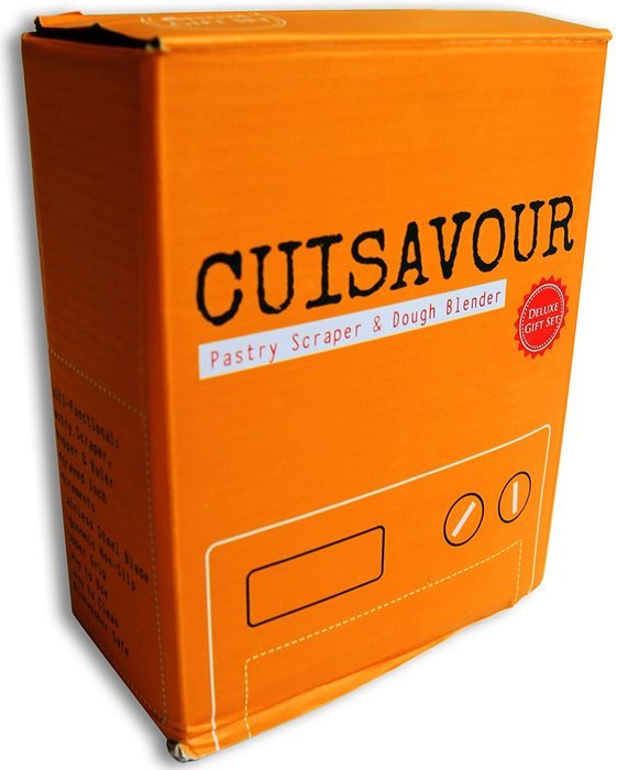 Cuisavour Pastry Scraper & Dough Blender Cutter Set - Stainless Steel with Ergonomic Rubber Grips - Bench Knife... N4