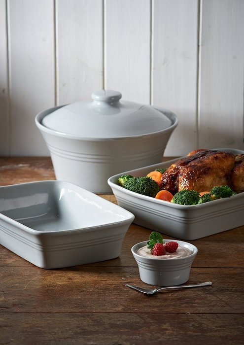 Mason Cash Classic Kitchen Rectangular Baking Dish, 10 by 12-Inches, Grey N2