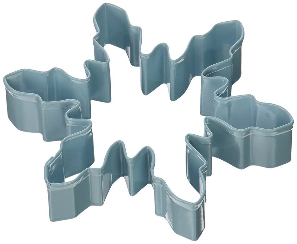 R & M Polyresin Coated Snowflake Wide Cookie Cutter, 5-Inch, Blue