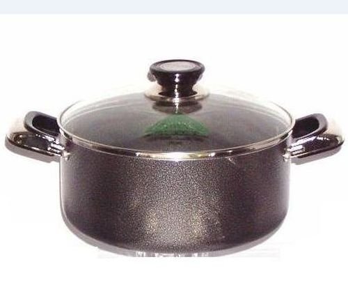 2 Handle Non-Stick Casserole Pot With Tempered Glass Lid - 22cm