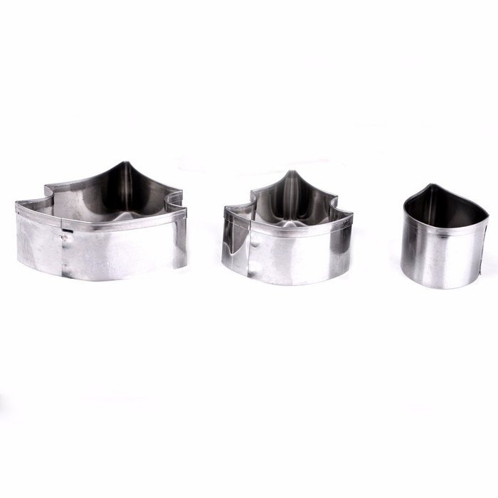 Dynaics 3pcs Stainless Steel Cake Molds Fondant Poinsettia Cutter Bake Biscuit Cake Maker Poinsettia Shape Moluds N4